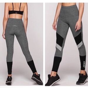 Lorna Jane High Waist Leggings XS Grey Black Charcoal Athleisure WorkoutGym